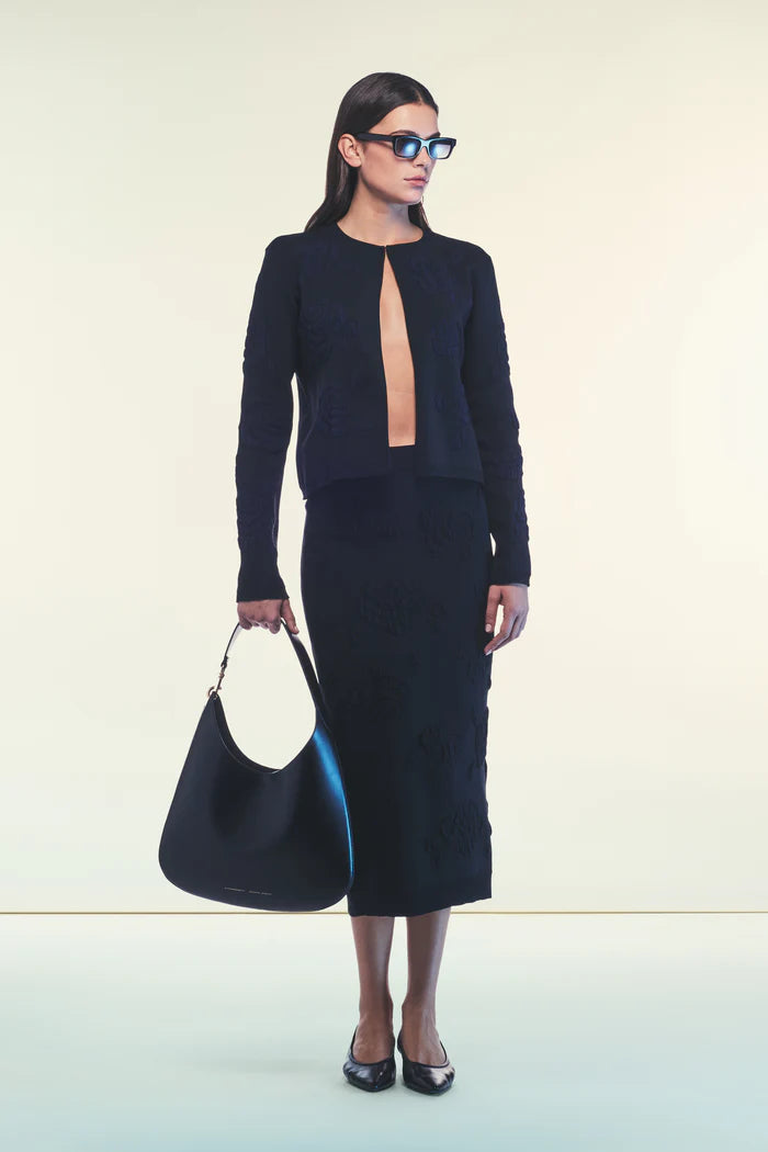 Cardigan rose jacquard